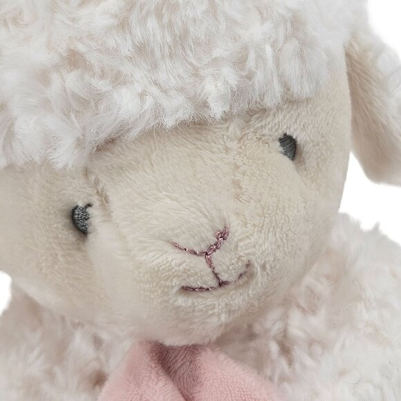 Demdaco Lamb Plush Sings Pink Blanket Embroidered Cross Jesus Loves Me Sheep - Picture 4 of 9